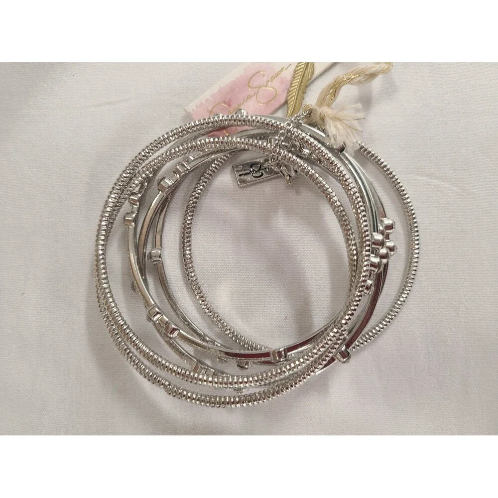 Jessica Simpson Silver-Tone Bangle Bracelet New